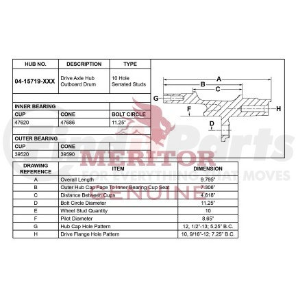 16157191000 by MERITOR - AY HUB/ROTOR