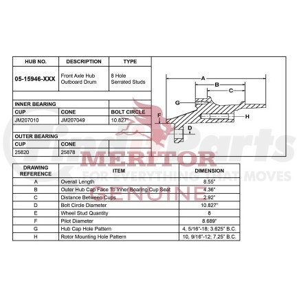 17159461000 by MERITOR - AY-HUB/ROTOR