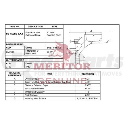 17159861005 by MERITOR - AY-HUB/ROTOR