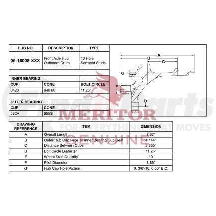 17160081000 by MERITOR - AY-HUB/ROTOR