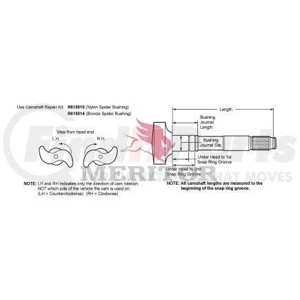 R607249 by MERITOR - CAMSHFT 1.50-28