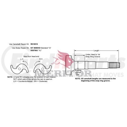 R607321 by MERITOR - CAMSHAFT/LH