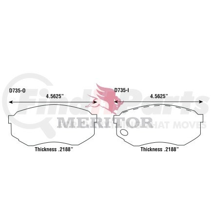 MD735 by MERITOR - HYDRAULIC BRAKE - DISC PAD SET