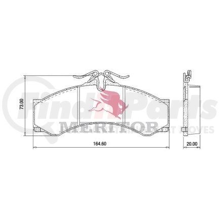 MD949 by MERITOR - Disc Brake Pad Set