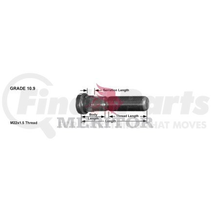 R005997 by MERITOR - STUD