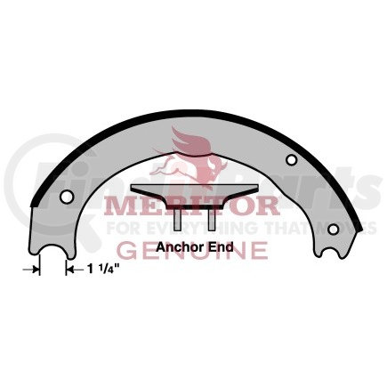 SMA2124719E by MERITOR - Drum Brake Shoe - 16.5 in. Brake Diameter, New