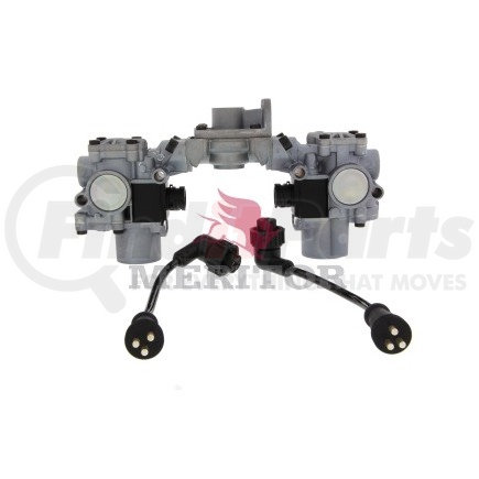 R955413 by MERITOR - Air Brake Quick Release Valve - 12V, 3.0 - 4.0 psi Crack Pressure, Bayonet Connector