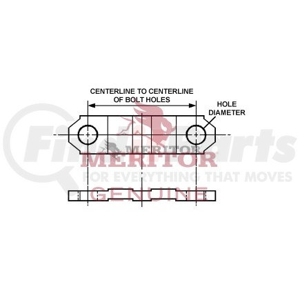 RECP148 by MERITOR - Universal Joint Strap Kit - 1.75 in. CL to CL of Bolt Holes, 0.27 in. Hole Diameter