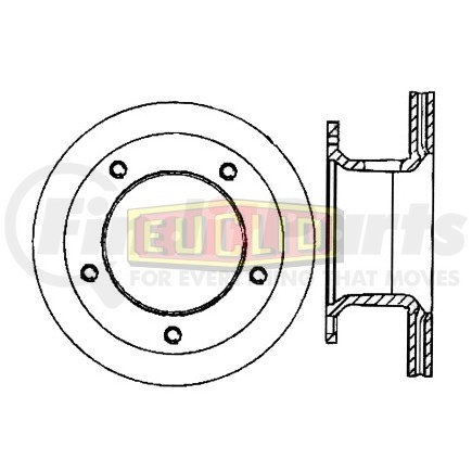 E-4242 by EUCLID - Disc Brake Rotor - 15 in. Outside Diameter, U-Shaped Rotor