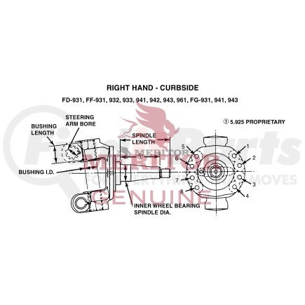 A3111L2950 by MERITOR - KNUCKLE ASSY