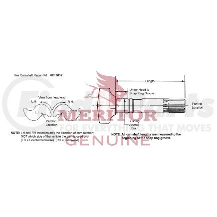 2210H8432 by MERITOR - CAM/LH CHROME