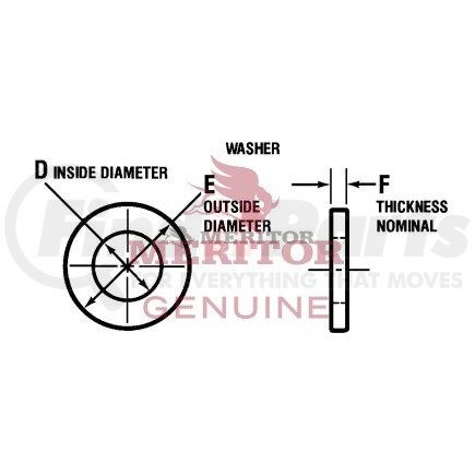 1829V100 by MERITOR - Transfer Case Input Shaft Washer - 1.03 in. ID, 1.75 in. OD, 0.16 in. Thick