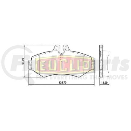 Euclid FSAMPD928 Disc Brake Pad Set Euclid Disc Brake Pad Kit - N - Type Leaf (3 - Leaf)