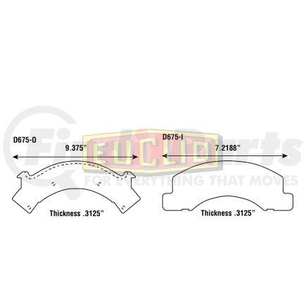 Euclid E-D675-S Disc Brake Pad Set Disc Brake Pad Set