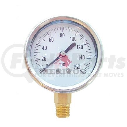 R986070 by MERITOR - Air Pressure Gauge - 2.5", 0-160psi, Bottom Mount, 1/4 NPT.