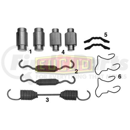 E-4515QMBHD-N by EUCLID - Drum Brake Hardware Kit - Drive Axle, Trailer Axle, 16.5 in. Brake Drum Diameter