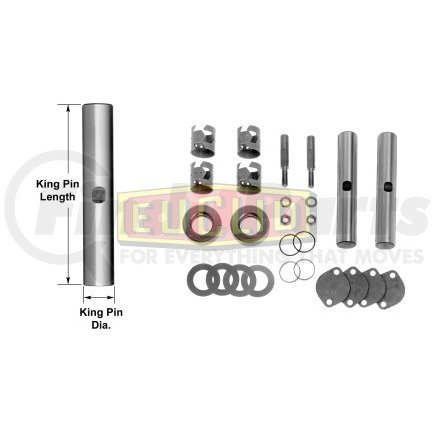 E-6194B by EUCLID - Steering King Pin Kit - with Bronze Ream Bushing