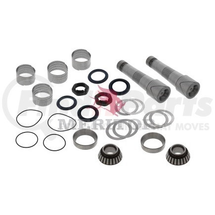 R202035 by MERITOR - Steering King Pin Set - 2.441" Dia., 8.92" Length, Tapered & Threaded, Spiral Bushing