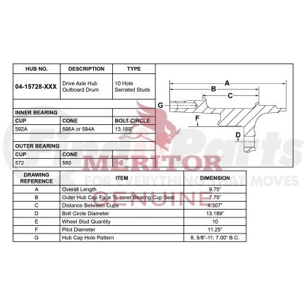 0415728002 by MERITOR - AY-REAR HUB/ABS