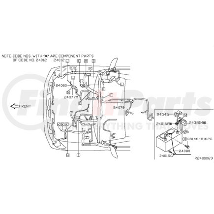 24012-7S206 by NISSAN - Non-Returnable, HARNESS ASSY-ENGINE ROOM - New, Genuine, First Quality, OEM (Non-returnable)