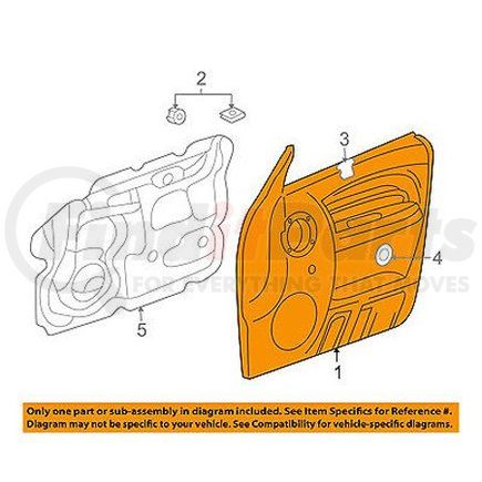 YB42BD5AC by CHRYSLER - Door Interior Trim Panel - Passenger Side, fits 2005-2007 Jeep Liberty