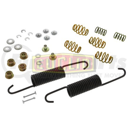 E-4121 by EUCLID - Brake Hold Down Spring Kit - Rear, Automatic Adjustment, Service 1 Wheel, 15" x 4", 15" x 5" Brake