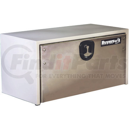1702805 by BUYERS PRODUCTS - 18 x 18 x 36in. White Steel Truck Box with Stainless Steel Door