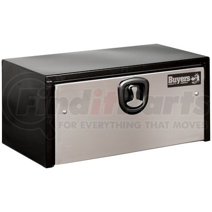 1703703 by BUYERS PRODUCTS - 14 x 16 x 30in. Black Steel Truck Box with Stainless Steel Door