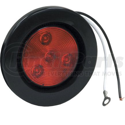 5622514 by BUYERS PRODUCTS - 2.5 Inch Red Round Clearance/Marker Light Kit with 4 LEDs (PL-10 Connection, Includes Grommet and Plug)