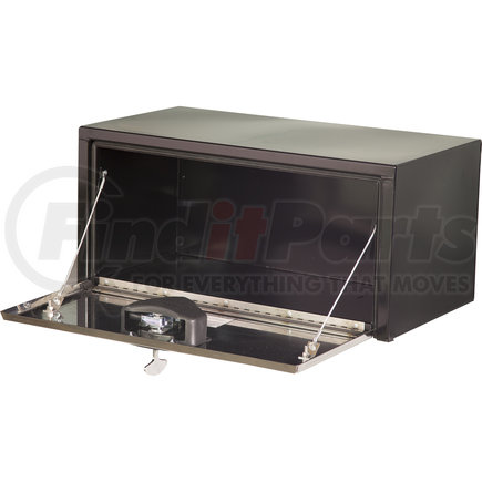 1703703 by BUYERS PRODUCTS - 14 x 16 x 30in. Black Steel Truck Box with Stainless Steel Door