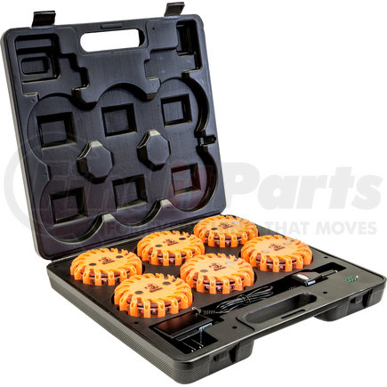 8891018 by BUYERS PRODUCTS - 4in. Round Rechargeable Strobe/Flare Kit with 6 Flares and Charging Case
