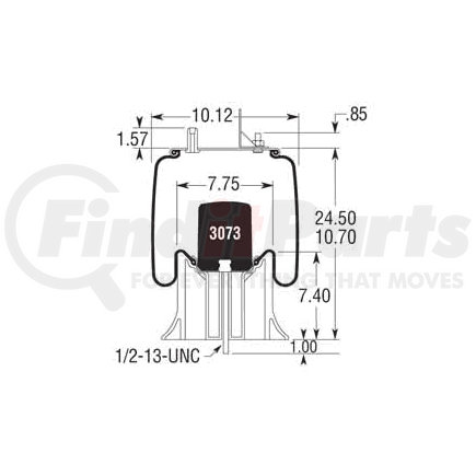 W013589473 by FIRESTONE - Airide Air Spring Reversible Sleeve 1T15V-8