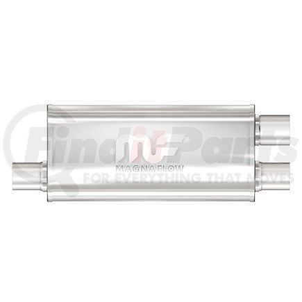 12265 by MAGNAFLOW EXHAUST PRODUCT - Straight-Through Performance Muffler; 2.5in. Offset/Dual;  5x18x8 Body