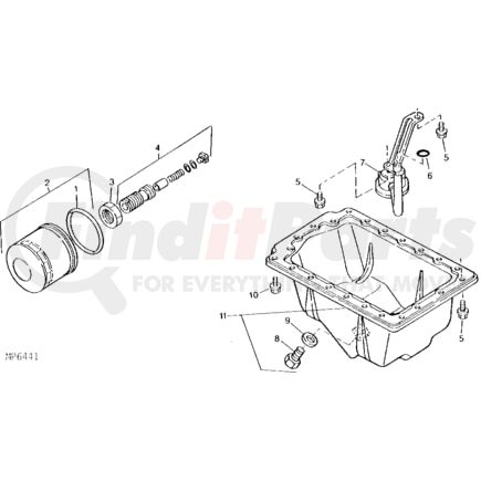 John Deere AM101378 Engine Oil Filter JOHN DEERE-REPLACEMENT, Replacement Filter (Scheme No: 2)