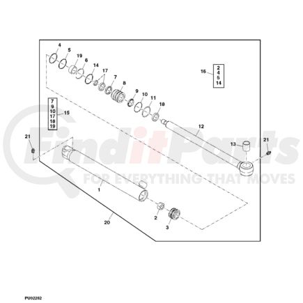 AH212090 by JOHN DEERE - JOHN DEERE-REPLACEMENT, SEAL KIT (Scheme No: 16)