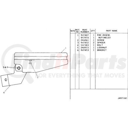 9V7446 by CATERPILLAR - Armrest Assembly