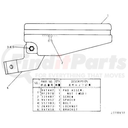 9V7454 by CATERPILLAR - Armrest Assembly