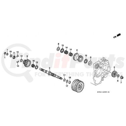 23411-P0X-000 by HONDA - Gear, Secondary Shaft Low - Honda (23411-P0X-000)