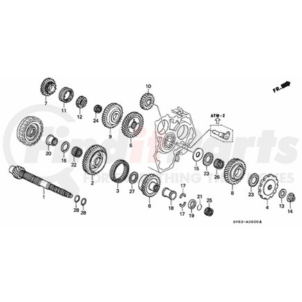 23451-P0X-930 by HONDA - Gear, Counter-Shaft Third - Honda (23451-P0X-930)