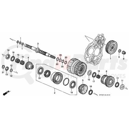 23495-P0Z-000 by HONDA - Gear, Secondary First - Honda (23495-P0Z-000)