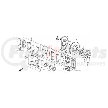 45019-SM4-A00 by HONDA - Caliper Sub-Assembly, L Front - Honda (45019-SM4-A00)