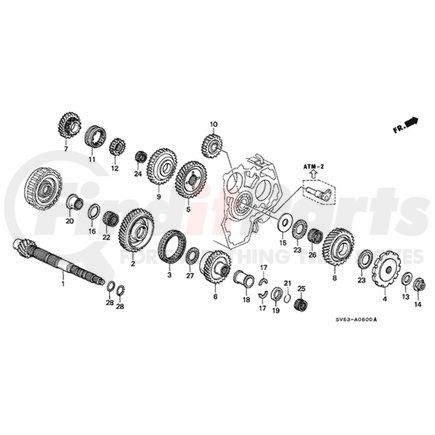 23471-PX4-720 by HONDA - Gear, Counter-Shaft Fourth - Honda (23471-PX4-720)