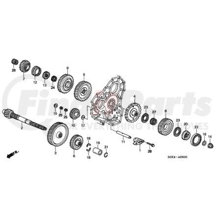 23441-P7T-000 by HONDA - Gear, Counter-Shaft Second - Honda (23441-P7T-000)