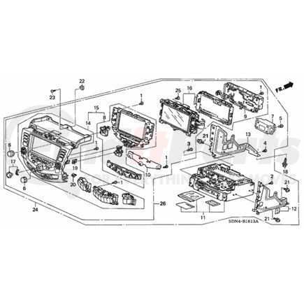 39050-SDN-A80ZA by HONDA - Module Assembly, Center *NH482L* (Navigation) (Black Metallic) - Honda (39050-SDN-A80ZA)