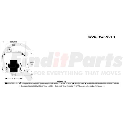 BWP-NSI AS9913 Suspension Air Spring Kit Firestone Sleeve Type Air Spri