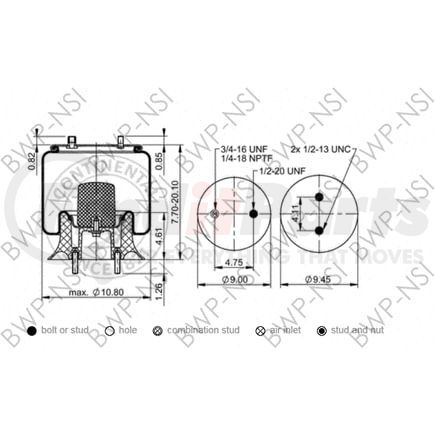 BWP-NSI AS77616 Suspension Air Spring Kit Continental Air Spring