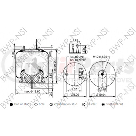 BWP-NSI AS73745 Suspension Air Spring Kit Continental Air Spring