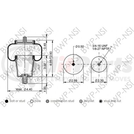 BWP-NSI AS69924 Suspension Air Spring Kit Continental Sleeve Air Spring
