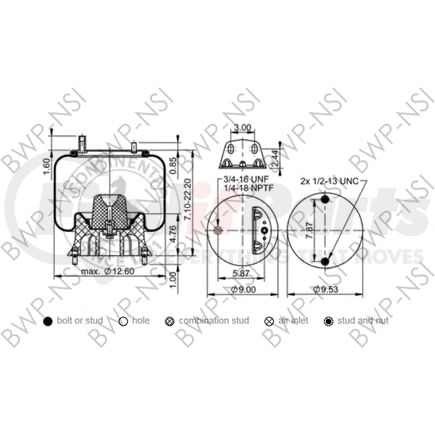 BWP-NSI AS64417 Suspension Air Spring Kit Continental Air Spring