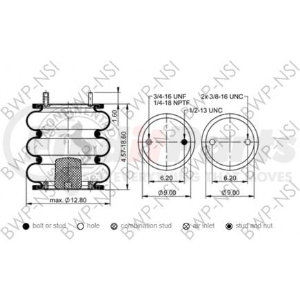 BWP-NSI AS64285 Suspension Air Spring Kit Continental Air Spring